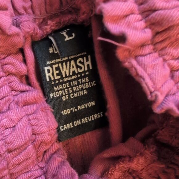 Rewash Wide Leg  Smocked Waist Pants with leg slits dusky pink size L - Picture 6 of 13